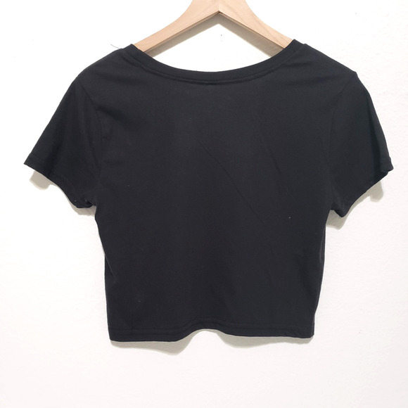 NEW!! Rolling Stones Girls Juniors SIZE XL Short Sleeve Black Crop Top Festival - Picture 6 of 9